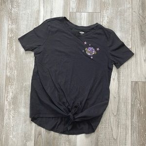 Old Navy Girls dark gray and glitter planet shirt size:10-12 L